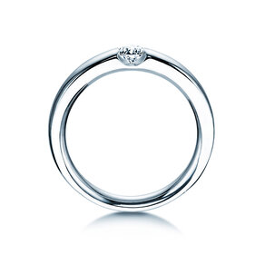 Engagement ring Destiny in 14K white gold with diamond 0.15ct H/SI