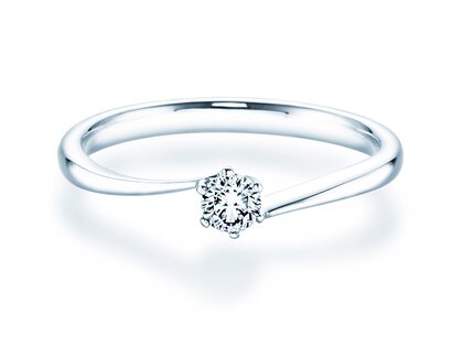Engagement ring Devotion in 18K white gold with diamond 0.15ct H/SI
