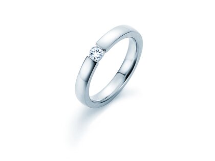 Engagement ring Infinity in silver 925/- with lab-grown diamond 0.15ct E/VS