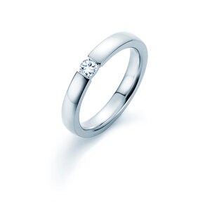 Engagement ring Infinity in silver 925/- with lab-grown diamond 0.15ct E/VS