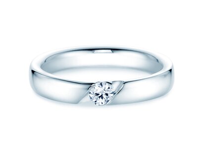 Engagement ring Italic in 14K white gold with lab-grown diamond 0.15ct E/VS