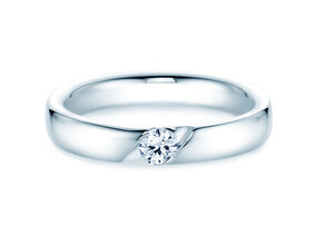 Engagement ring Italic in 14K white gold with lab-grown diamond 0.15ct E/VS