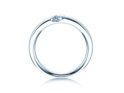 Engagement ring Italic in 14K white gold with lab-grown diamond 0.15ct E/VS