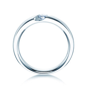 Engagement ring Italic in 14K white gold with lab-grown diamond 0.15ct E/VS