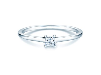 Engagement ring Princess in silver 925/- with diamond 0.15ct G/SI