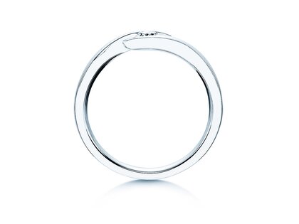 Engagement ring Twist in 14K white gold with diamond 0.15ct G/SI