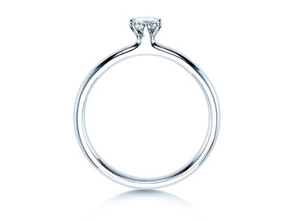 Engagement ring Classic 6 in 14K white gold with diamond 0.20ct H/SI