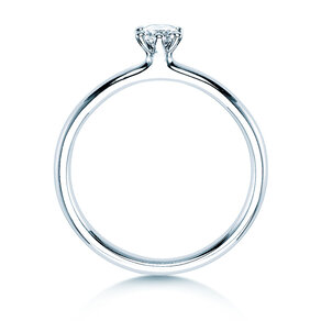 Engagement ring Classic 6 in 14K white gold with diamond 0.20ct H/SI