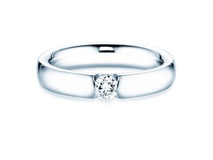 Engagement ring Destiny in 14K white gold with diamond 0.20ct H/SI