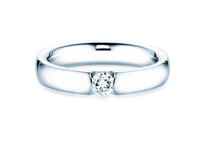 Engagement ring Destiny in 14K white gold with diamond 0.20ct H/SI