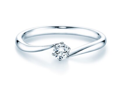 Engagement ring Devotion in 14K white gold with diamond 0.20ct D/IF