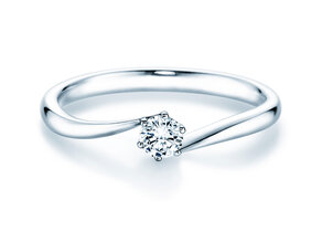 Engagement ring Devotion in 14K white gold with diamond 0.20ct D/IF