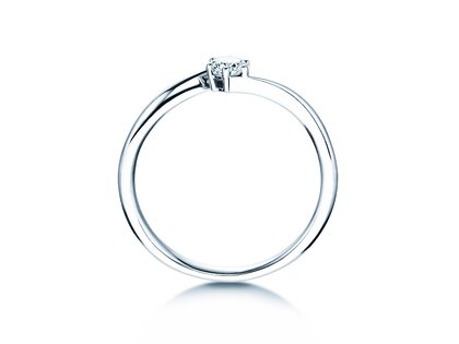 Engagement ring Devotion in 14K white gold with diamond 0.20ct D/IF