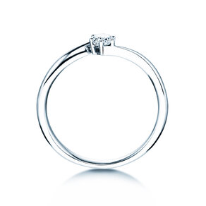Engagement ring Devotion in 14K white gold with diamond 0.20ct D/IF