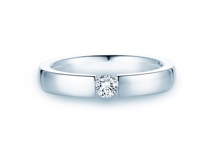 Engagement ring Infinity in 14K white gold with diamond 0.20ct H/SI