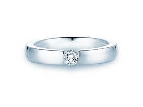 Engagement ring Infinity in 14K white gold with diamond 0.20ct H/SI