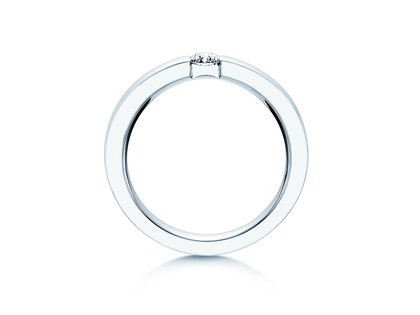 Engagement ring Infinity in 14K white gold with diamond 0.20ct H/SI