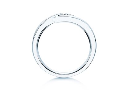 Engagement ring Twist in 14K white gold with diamond 0.20ct H/SI