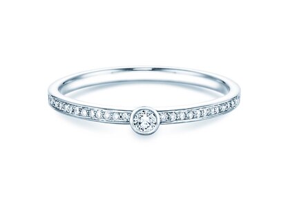 Engagement ring Eternal Pavé in 14K white gold with diamonds 0.21ct G/SI