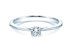 Engagement ring Delight in 9K white gold with diamond 0.25ct H/SI