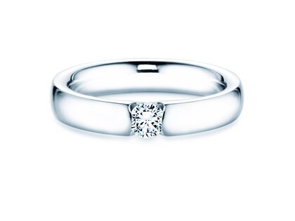 Engagement ring Destiny in 9K white gold with diamond 0.25ct H/SI