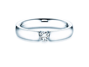 Engagement ring Destiny in 9K white gold with diamond 0.25ct H/SI