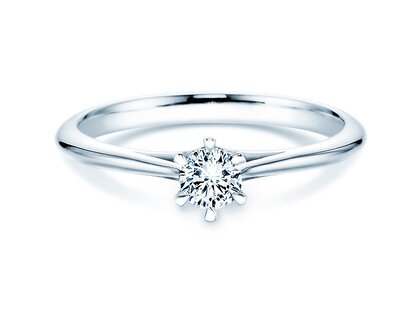 Engagement ring Heaven 6 in 9K white gold with lab-grown diamond 0.25ct E/VS