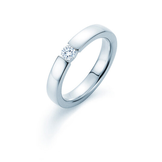 Engagement ring Infinity in 18K white gold with lab-grown diamond 0.25ct D/IF