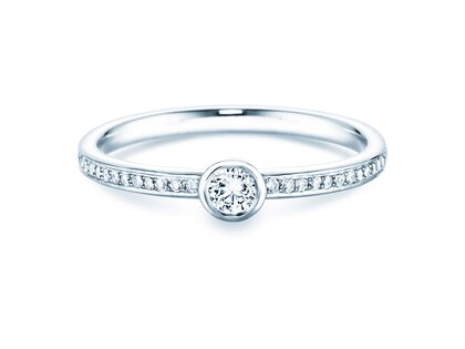 Engagement ring Eternal Pavé in 18K white gold with diamonds 0.25ct G/SI