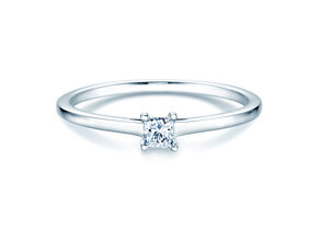 Engagement ring Princess in 14K white gold with diamond 0.25ct G/SI