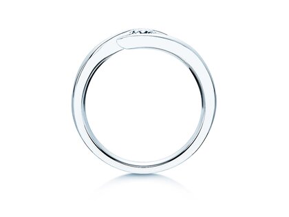 Engagement ring Twist in 14K white gold with lab-grown diamond 0.25ct E/VS