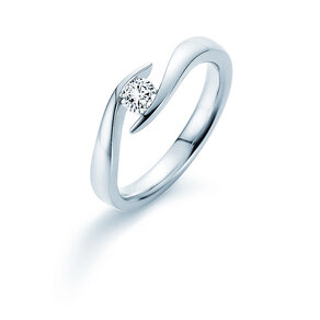 Engagement ring Twist in 14K white gold with lab-grown diamond 0.25ct E/VS