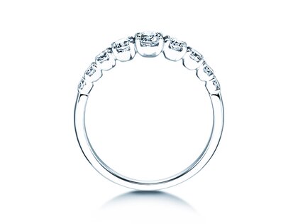 Engagement ring 9 Diamonds in platinum 950/- with diamonds 0.27ct G/SI