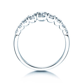 Engagement ring 9 Diamonds in platinum 950/- with diamonds 0.27ct G/SI
