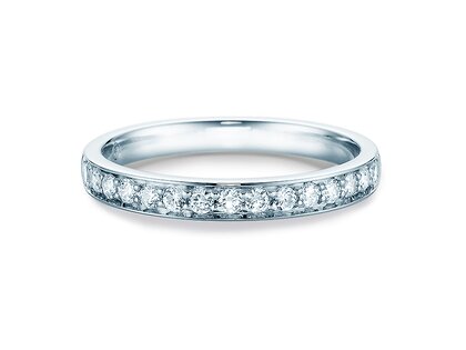Engagement ring Alliance-/Eternityring in 14K white gold with diamonds 0.30ct G/SI
