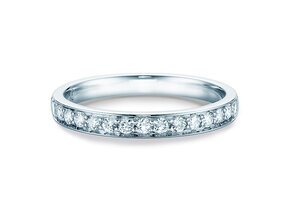 Engagement ring Alliance-/Eternityring in 14K white gold with diamonds 0.30ct G/SI