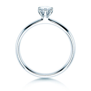 Engagement ring Classic 6 in 14K white gold with diamond 0.30ct G/IF