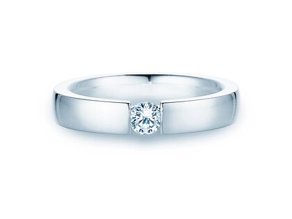 Engagement ring Infinity in 18K white gold with diamond 0.30ct H/SI