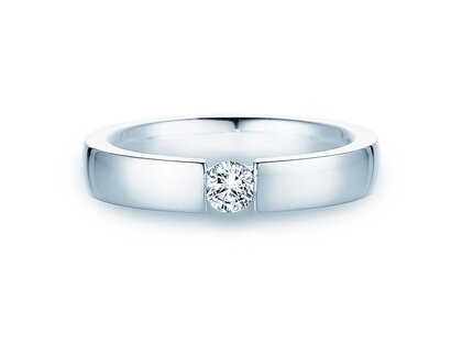 Engagement ring Infinity in 9K white gold with diamond 0.30ct H/SI
