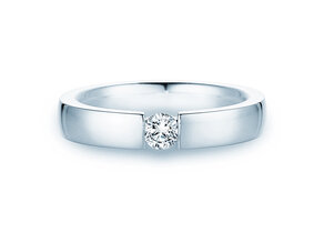 Engagement ring Infinity in 9K white gold with diamond 0.30ct H/SI