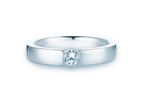 Engagement ring Infinity in 18K white gold with diamond 0.30ct H/SI
