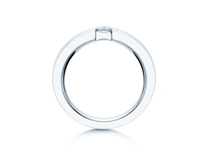 Engagement ring Infinity in 18K white gold with diamond 0.30ct H/SI