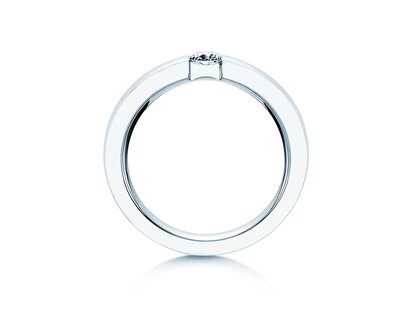 Engagement ring Infinity in 9K white gold with diamond 0.30ct H/SI
