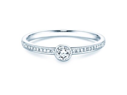 Engagement ring Eternal Pavé in 18K white gold with diamonds 0.30ct G/SI