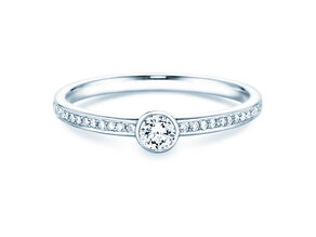 Engagement ring Eternal Pavé in 18K white gold with diamonds 0.30ct G/SI