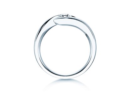 Engagement ring Twist in 9K white gold with diamond 0.30ct H/SI