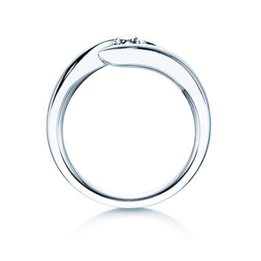Engagement ring Twist in 9K white gold with diamond 0.30ct H/SI