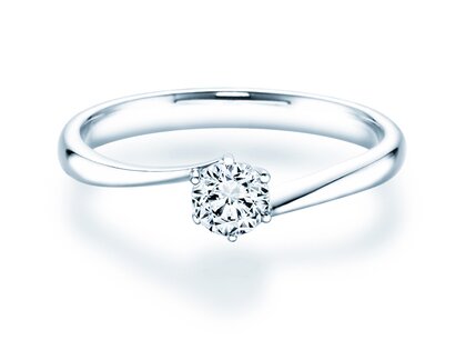 Engagement ring Devotion in 14K white gold with diamond 0.35ct G/SI