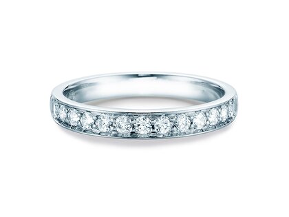 Engagement ring Alliance-/Eternityring in 18K white gold with diamonds 0.39ct G/SI