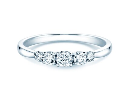 Engagement ring 5 Diamonds in platinum